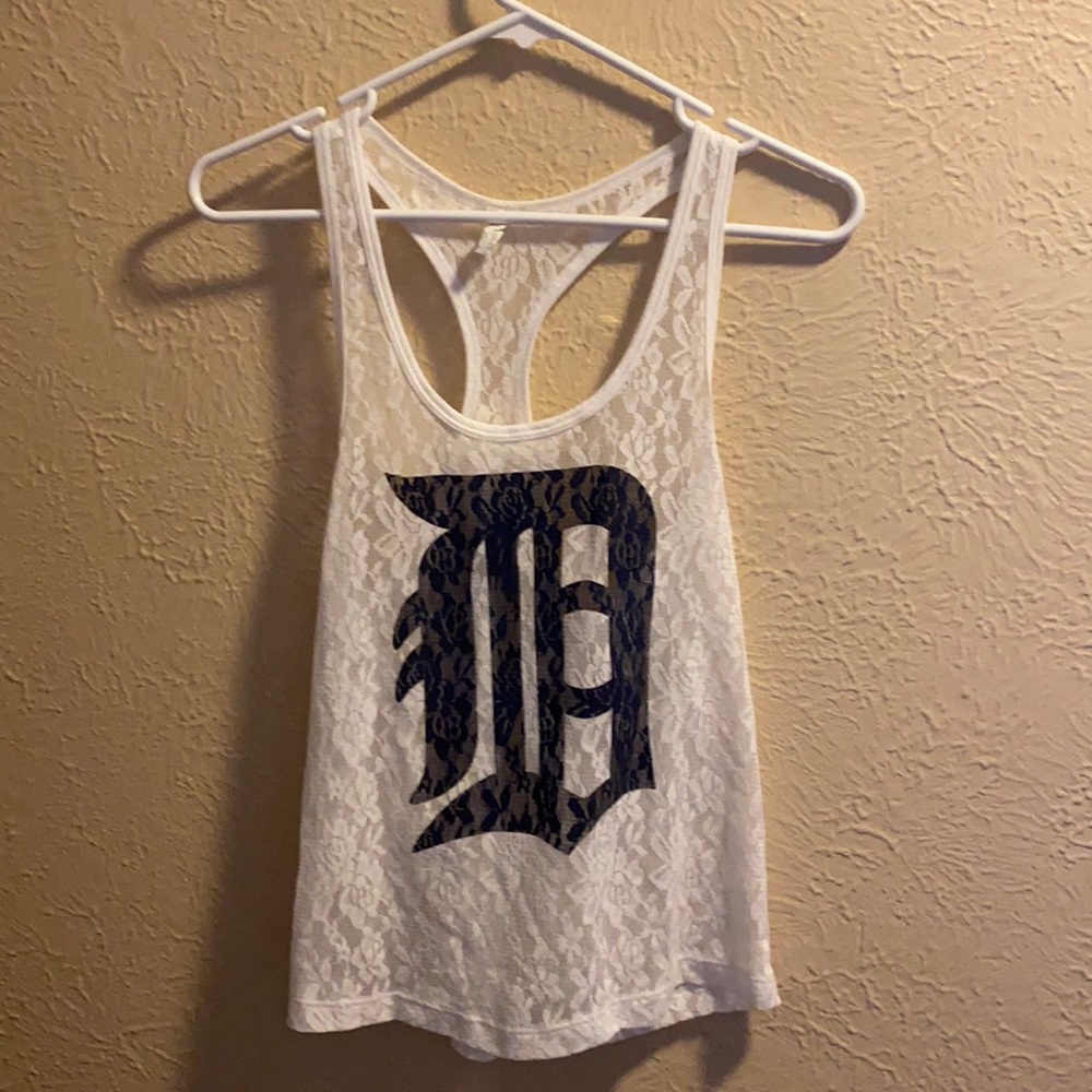 PINK Detroit lace tank